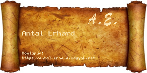 Antal Erhard névjegykártya